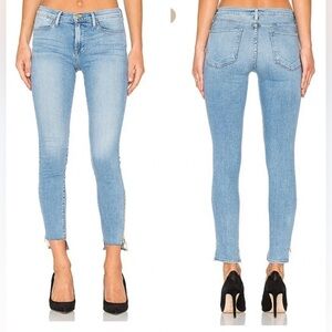 FRAME Staggered Zip Skinny Jeans